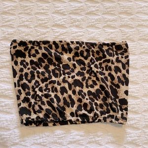 shein leopard print tube top